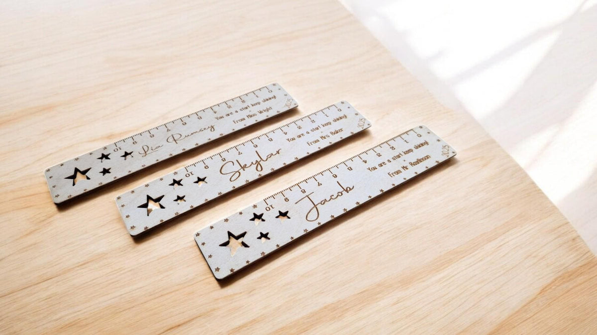 Personalised Wooden Bookmark Ruler - Student appreciation present - graduation - Teacher teaching - thank you gift - end of term - Break up