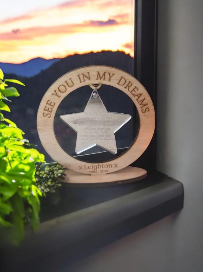 Beautiful Personalised memorial poem ornament, lovely item to remember a loved one. Perfect gift, present, for anniversary of death? memory