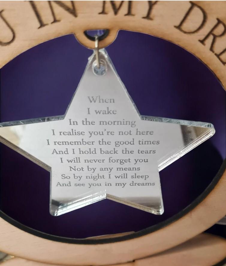 Beautiful Personalised memorial poem ornament, lovely item to remember a loved one. Perfect gift, present, for anniversary of death? memory