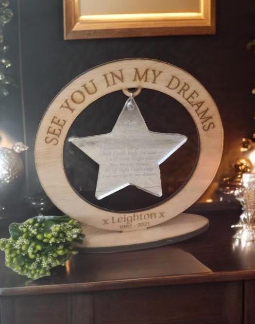 Beautiful Personalised memorial poem ornament, lovely item to remember a loved one. Perfect gift, present, for anniversary of death? memory