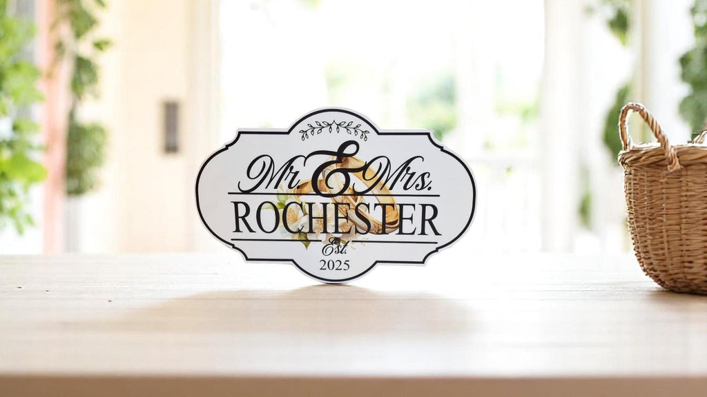 Personalised Mr & Mrs Wedding Name Sign - gift - Decoration - Plaque - Street sign - Railway - New couple - Gift - Present - Marriage