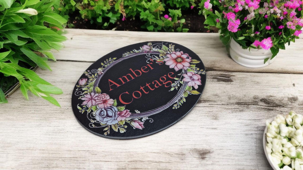 Personalised play house name - number plaque - Welsh slate - Indoor - Outdoor - Garden - Caravan - Wendy house - Display - Gift - Fairy