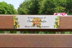 Personalised Floral Memorial Bench Plaque - Anniversary - Garden - Tree - Commemoration - Urn - Casket - Grave marker - Indoor - Outdoor