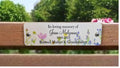 Personalised Floral Memorial Bench Plaque - Anniversary - Garden - Tree - Commemoration - Urn - Casket - Grave marker - Indoor - Outdoor