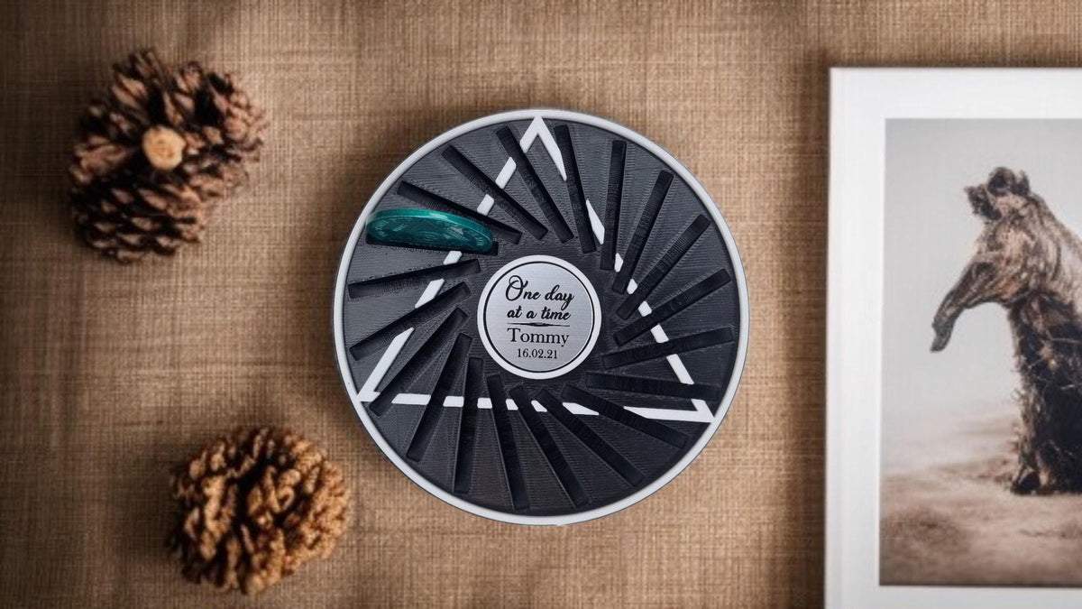 Personalised Recovery Token Display - Chips - Personalized Serenity Prayer Recovery Chip Holder - AA display - Sobriety - Ornament - Coins