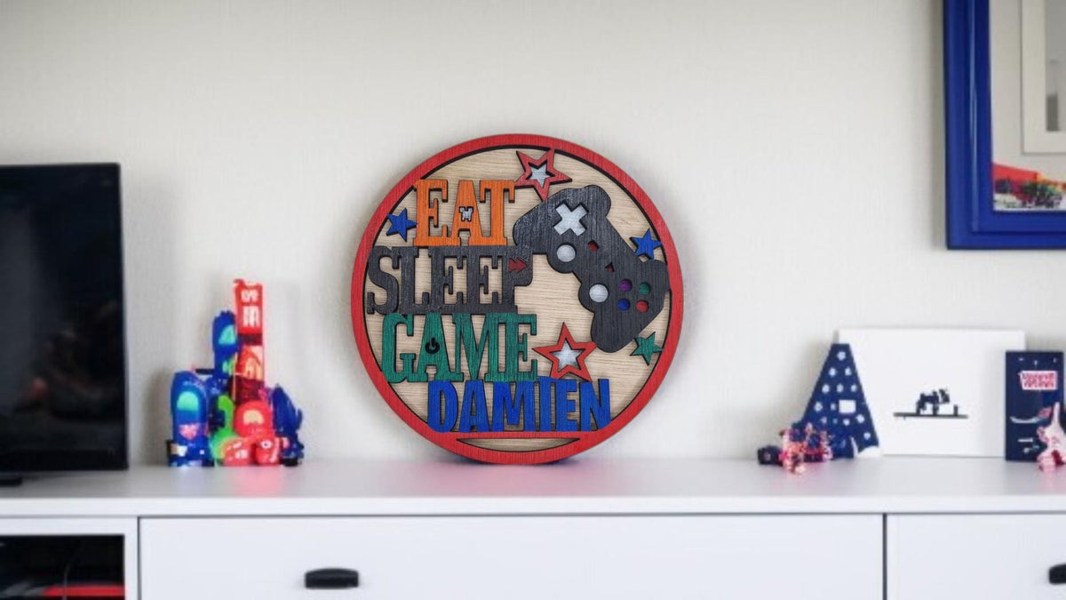 Personalised gaming bedroom Name Plaque - Child Name Sign - Gamer - Gift - Computer - Console - PC - Child - Teenager - Games - Birthday
