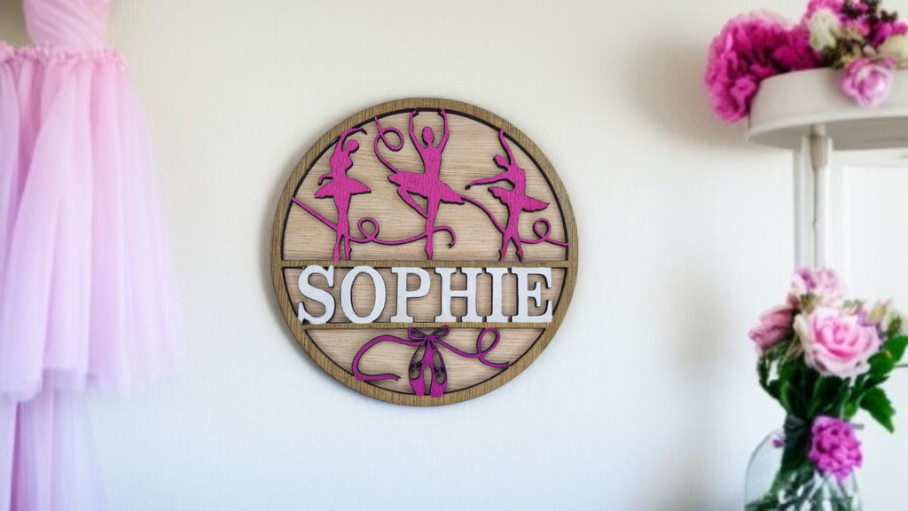 Personalised Ballet Dancer bedroom Name Plaque - Child Name Sign - Dancing - Gift - Street - Tutu - Playroom - Child - Teenager - Birthday