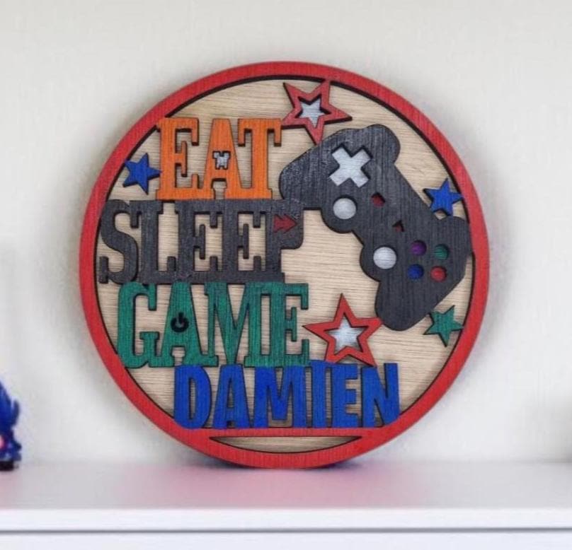 Personalised gaming bedroom Name Plaque - Child Name Sign - Gamer - Gift - Computer - Console - PC - Child - Teenager - Games - Birthday