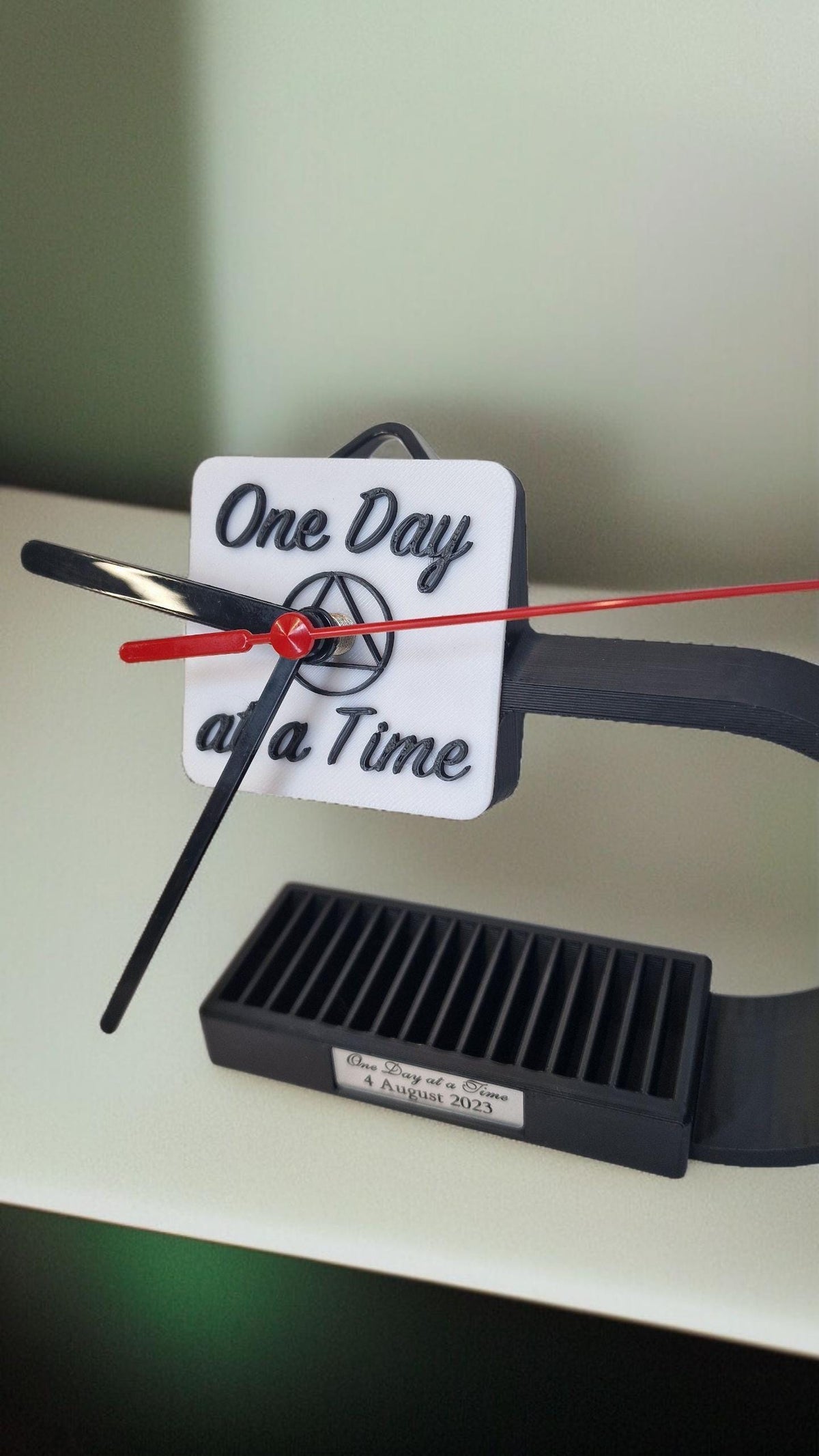 Personalised Recovery Token Display Clock - plaque - Chips - Recovery Chip Holder - AA display - Sobriety - Ornament - Coins - Serenity