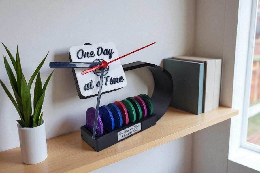 Personalised Recovery Token Display Clock - plaque - Chips - Recovery Chip Holder - AA display - Sobriety - Ornament - Coins - Serenity