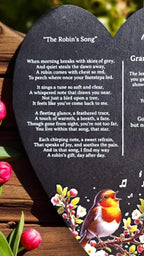 Personalised Robin Memorial grave marker - Large memorial slate - Memory - Indoor - Outdoor - Garden - Caravan - Grave side - Candle Display