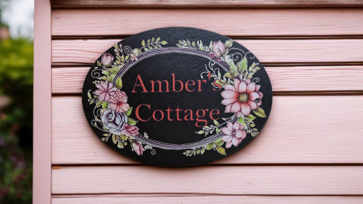 Personalised play house name - number plaque - Welsh slate - Indoor - Outdoor - Garden - Caravan - Wendy house - Display - Gift - Fairy