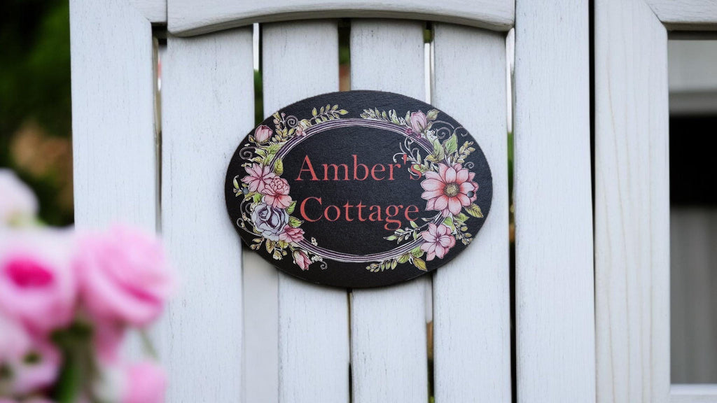 Personalised play house name - number plaque - Welsh slate - Indoor - Outdoor - Garden - Caravan - Wendy house - Display - Gift - Fairy