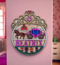 Personalised princess bedroom name Plaque - Name Sign - Gift - Craft kit - Horse - Tiara - Magical - Fairy - Castle - Playroom - Cinderella