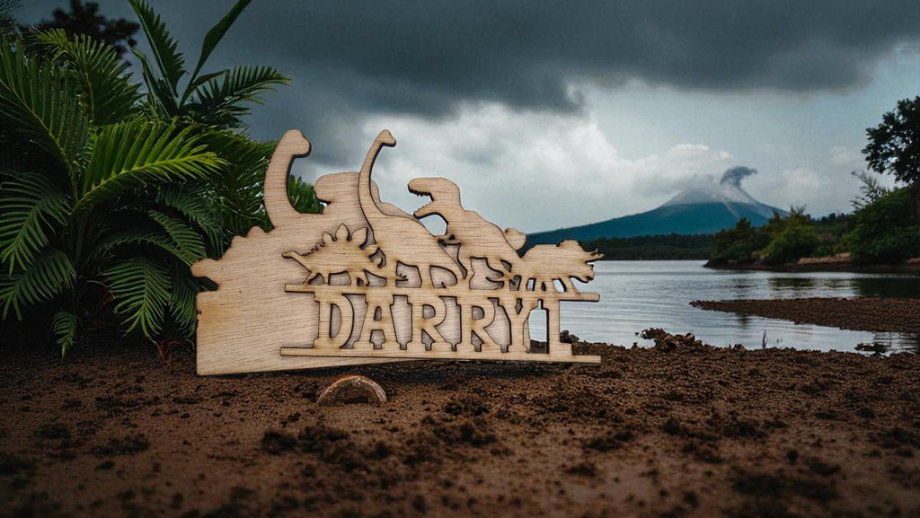 Personalised Dinosaur bedroom name Plaque - Name Sign - Gift - Craft kit - Dino - T-rex - Jurassic - Boys - Diplodocus - Playroom - Park
