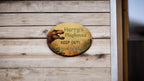 Personalised Dinosaur play house name - number plaque - Welsh slate - Indoor - Outdoor - Garden - Caravan - Wendy house - Display - Gift -