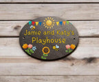 Personalised play house name - number plaque - Welsh slate - Indoor - Outdoor - Garden - Caravan - Wendy house - Display - Gift - Busy Bee