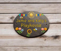 Personalised play house name - number plaque - Welsh slate - Indoor - Outdoor - Garden - Caravan - Wendy house - Display - Gift - Busy Bee