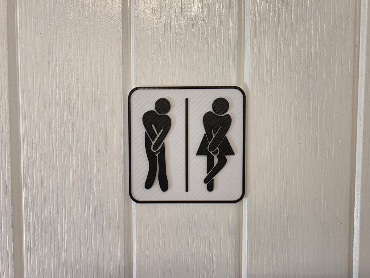 Funny Toilet Sign | 3D Printed Unisex Restroom Plaque | Humorous Bathroom Decor | Bar | New home | House warming gift | Secret santa
