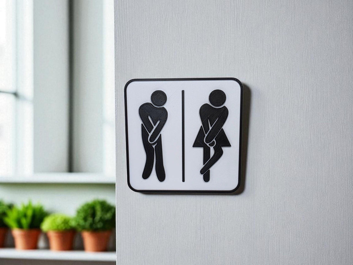 Funny Toilet Sign | 3D Printed Unisex Restroom Plaque | Humorous Bathroom Decor | Bar | New home | House warming gift | Secret santa