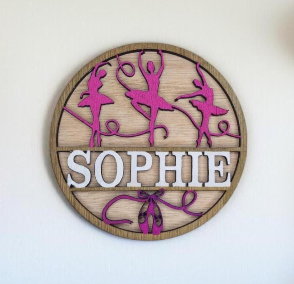 Personalised Ballet Dancer bedroom Name Plaque - Child Name Sign - Dancing - Gift - Street - Tutu - Playroom - Child - Teenager - Birthday