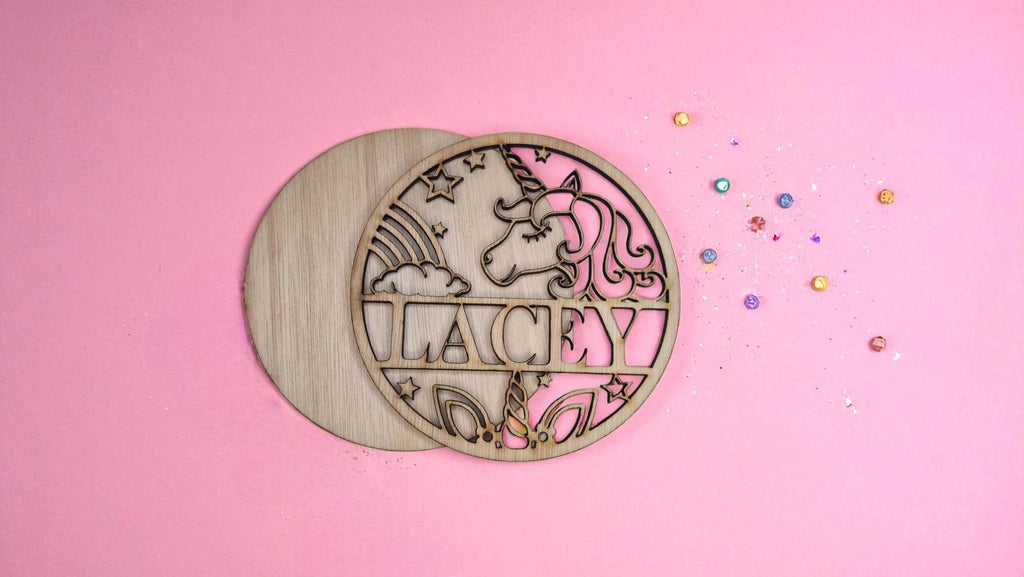 Personalised unicorn bedroom name Plaque - Name Sign - Gift - Craft - Craft kit - Horse - Rainbow - Magical - Fairy - Princess - Playroom