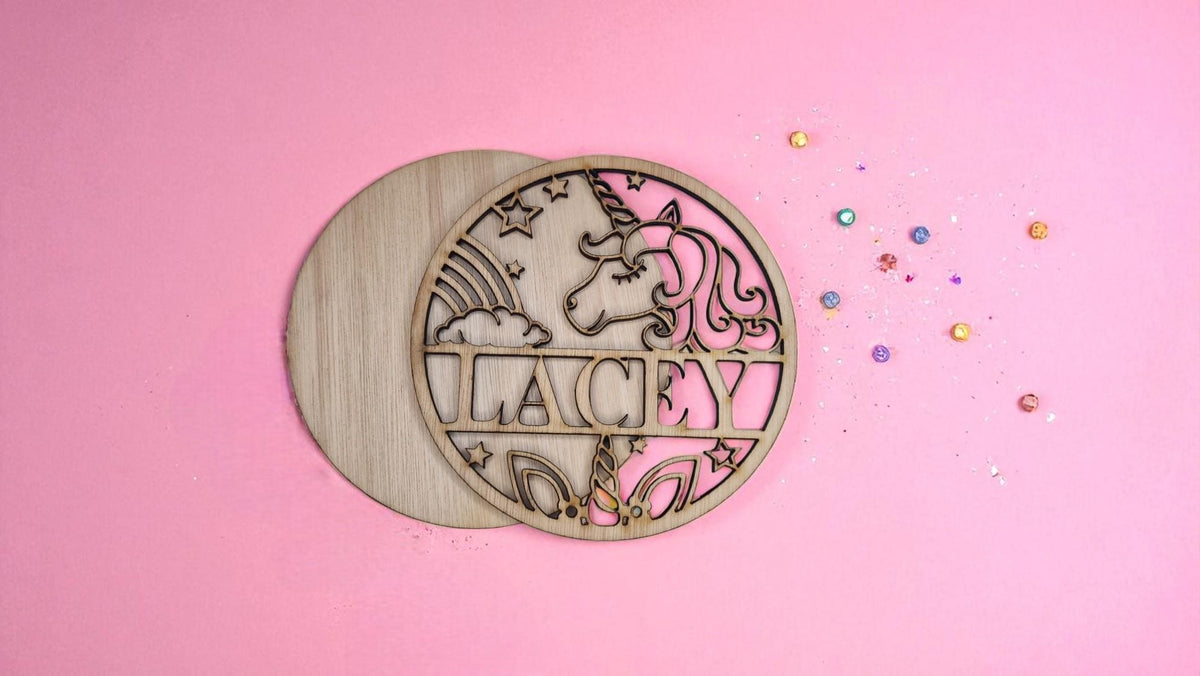 Personalised unicorn bedroom name Plaque - Name Sign - Gift - Craft - Craft kit - Horse - Rainbow - Magical - Fairy - Princess - Playroom