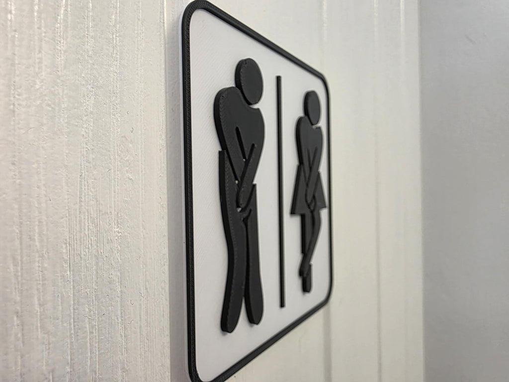 Funny Toilet Sign | 3D Printed Unisex Restroom Plaque | Humorous Bathroom Decor | Bar | New home | House warming gift | Secret santa