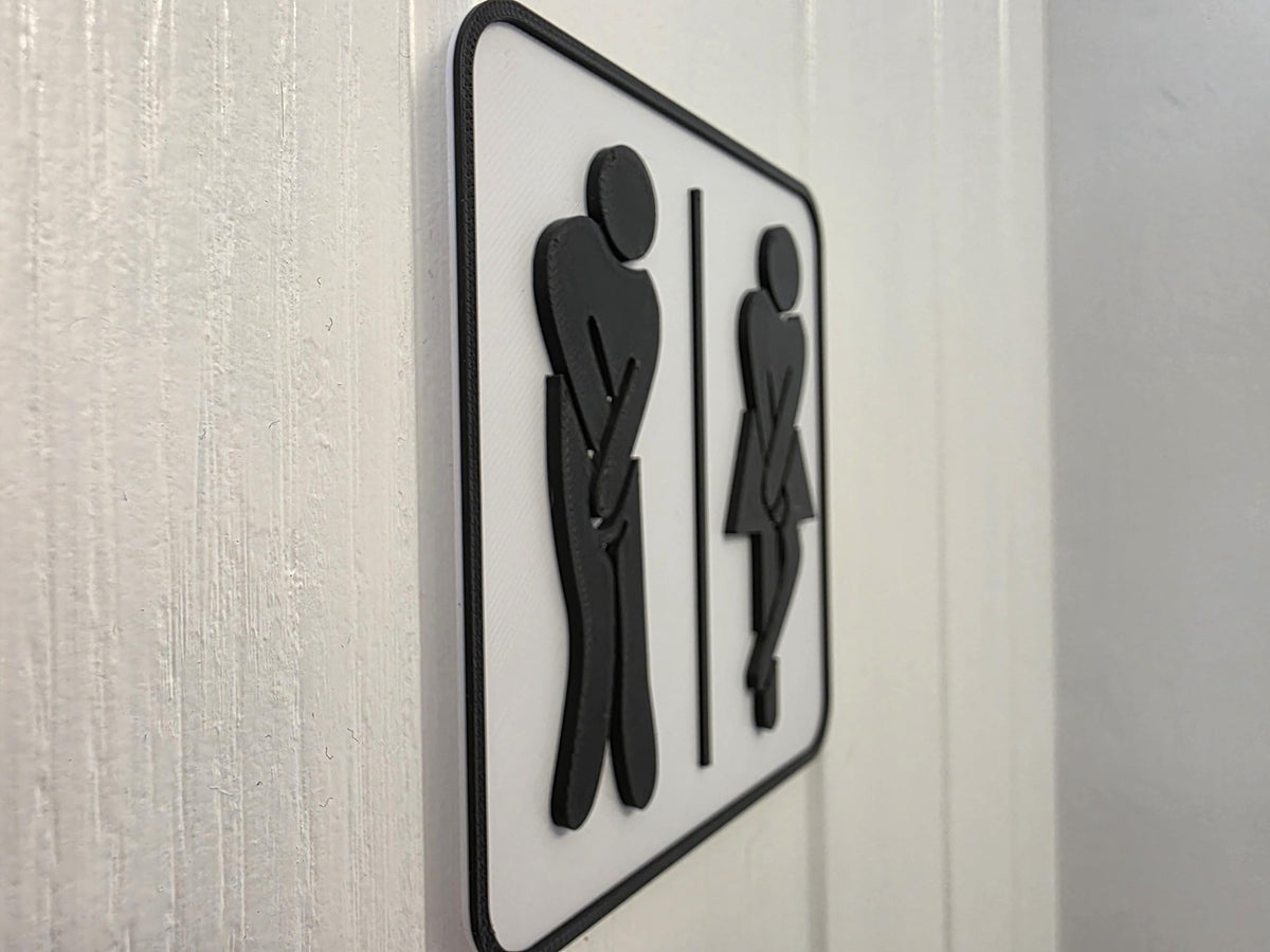 Funny Toilet Sign | 3D Printed Unisex Restroom Plaque | Humorous Bathroom Decor | Bar | New home | House warming gift | Secret santa