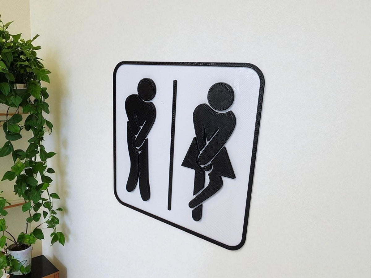 Funny Toilet Sign | 3D Printed Unisex Restroom Plaque | Humorous Bathroom Decor | Bar | New home | House warming gift | Secret santa