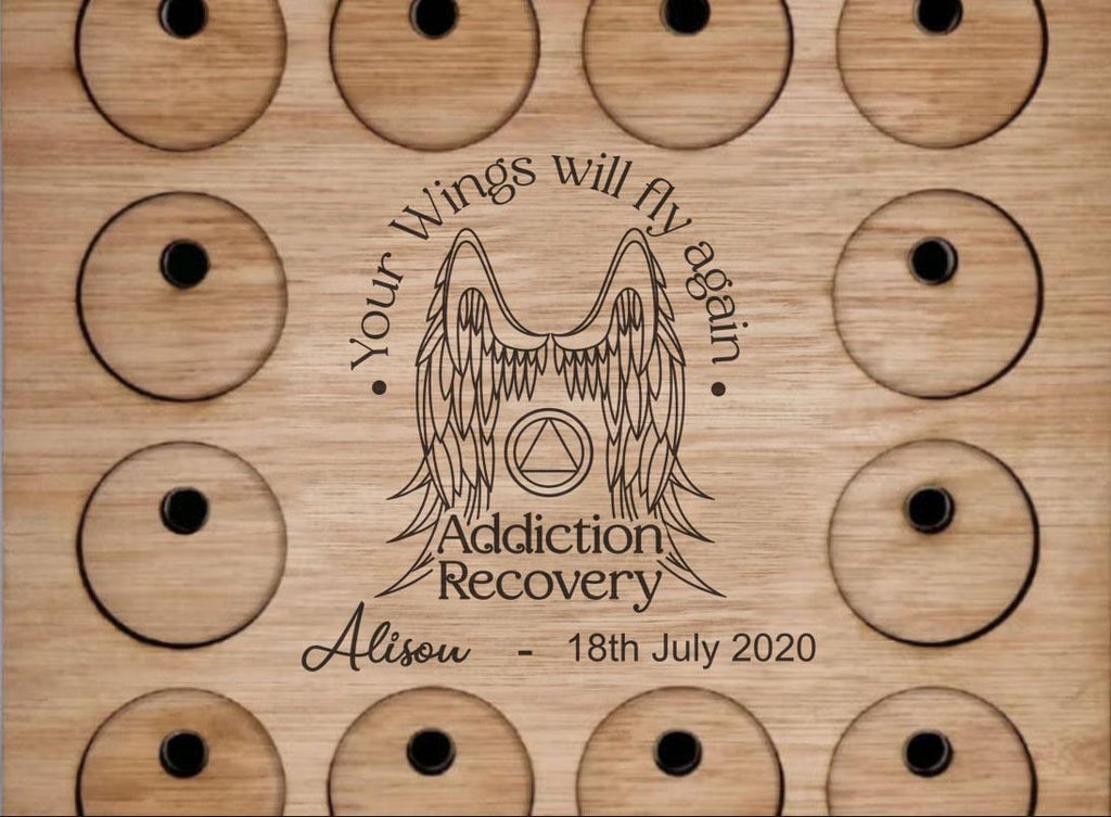 Personalised Recovery Token Display - Chips - Personalized Serenity Prayer Recovery Chip Holder - AA display - Holder - Serenity prayer