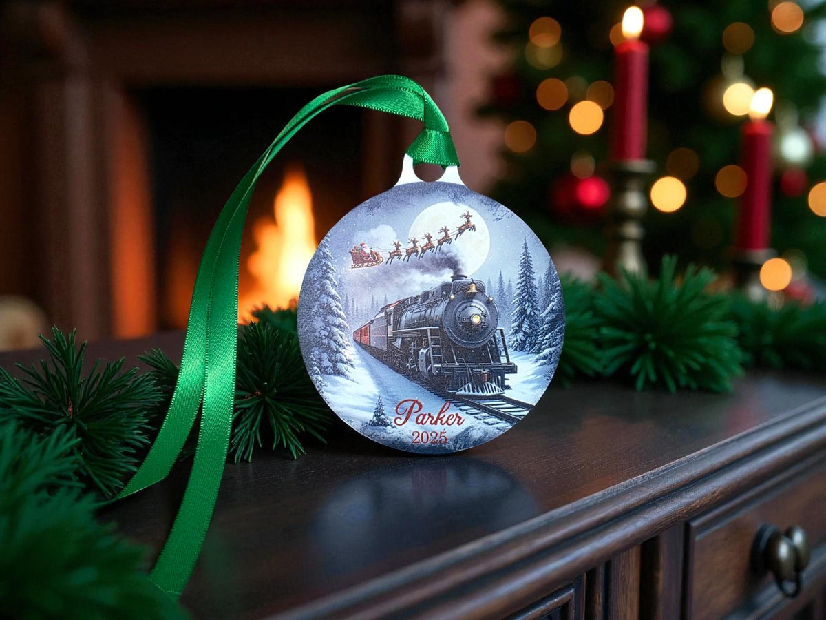 Personalised Train Santa bauble - Funny - Christmas tree decoration - Secret Santa - Gift - Decor - Stocking filler - Present - Novelty
