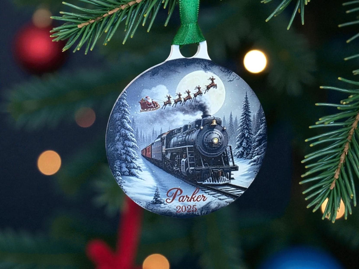 Personalised Train Santa bauble - Funny - Christmas tree decoration - Secret Santa - Gift - Decor - Stocking filler - Present - Novelty