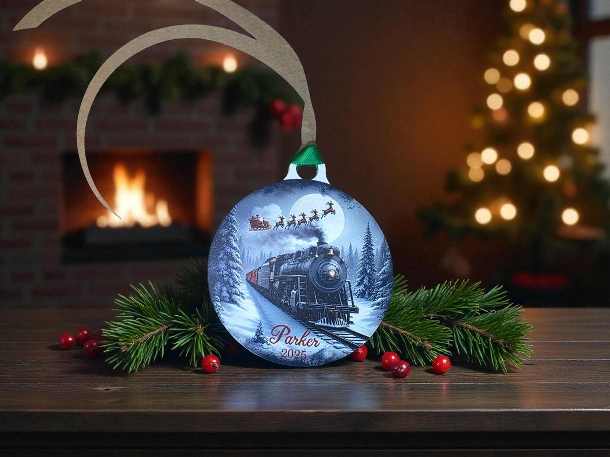 Personalised Train Santa bauble - Funny - Christmas tree decoration - Secret Santa - Gift - Decor - Stocking filler - Present - Novelty