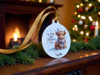 Personalised Highland Cow first Christmas bauble - Christmas tree decoration - Cute - Gift - Decor - Baby - Boy - Girl - Present - Novelty