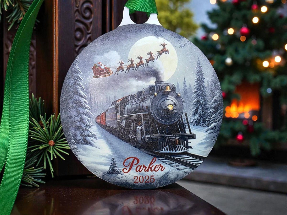Personalised Train Santa bauble - Funny - Christmas tree decoration - Secret Santa - Gift - Decor - Stocking filler - Present - Novelty