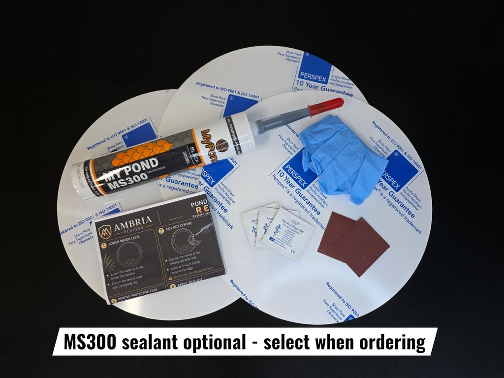 Pond Viewing Window Repair Kit | Replace Cloudy Pond Windows | Acrylic Replacement Discs | Blagdon Compatible | DIY Pond Window Fix