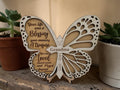 Personalised Butterfly Memorial Plaque | Remembrance Keepsake with Stand | Custom Name & Dates Memorial Gift
