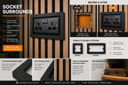 Acoustic Panel Socket Surrounds | Single & Double Socket Options | Media Wall Socket Trim | Slat Wall Socket Cover | Professional Finish