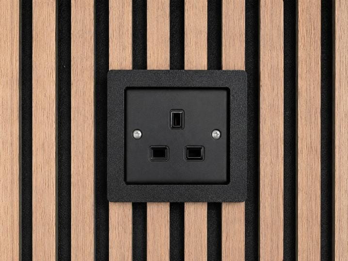 Acoustic Panel Socket Surrounds | Single & Double Socket Options | Media Wall Socket Trim | Slat Wall Socket Cover | Professional Finish
