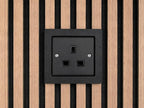 Acoustic Panel Socket Surrounds | Single & Double Socket Options | Media Wall Socket Trim | Slat Wall Socket Cover | Professional Finish