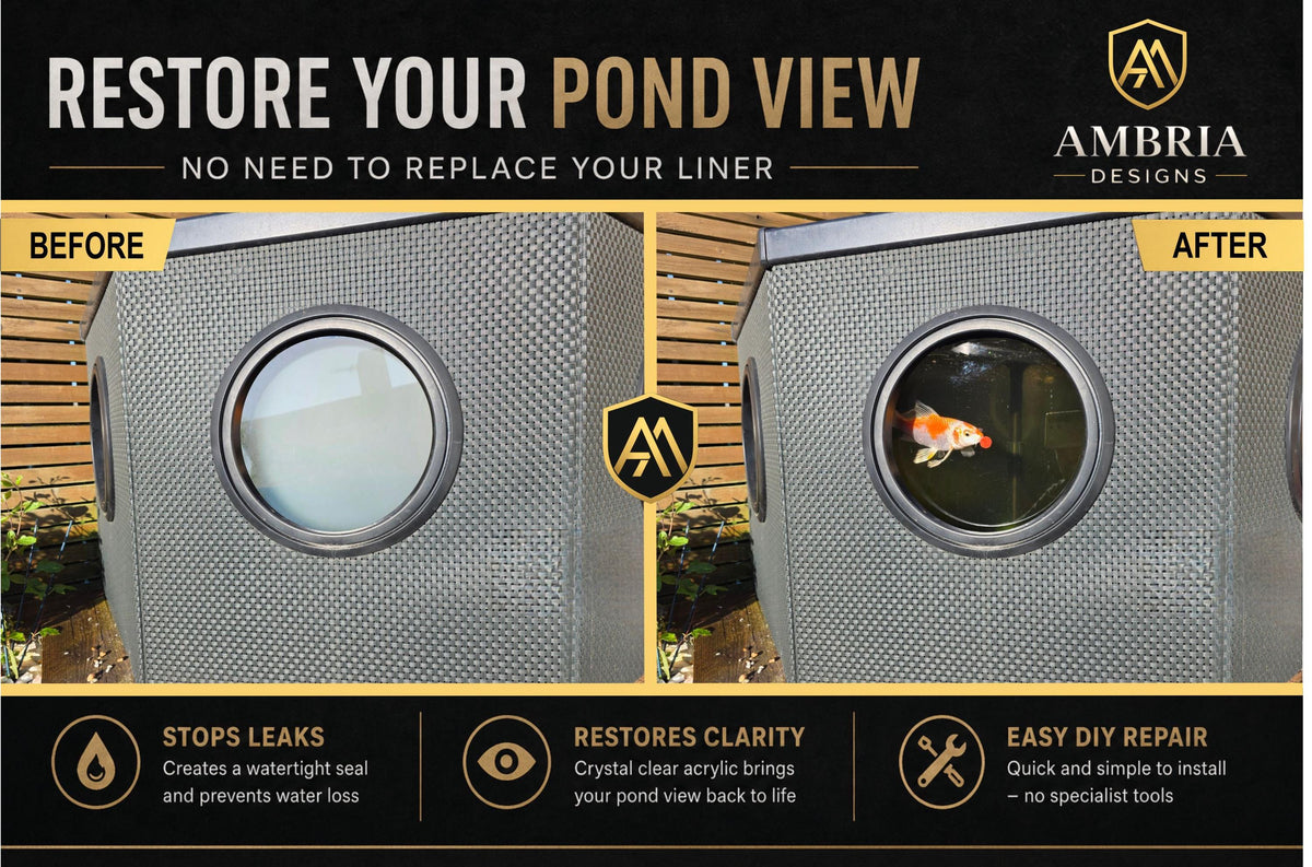 Pond Viewing Window Repair Kit | Replace Cloudy Pond Windows | Acrylic Replacement Discs | Blagdon Compatible | DIY Pond Window Fix