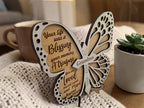 Personalised Butterfly Memorial Plaque | Remembrance Keepsake with Stand | Custom Name & Dates Memorial Gift