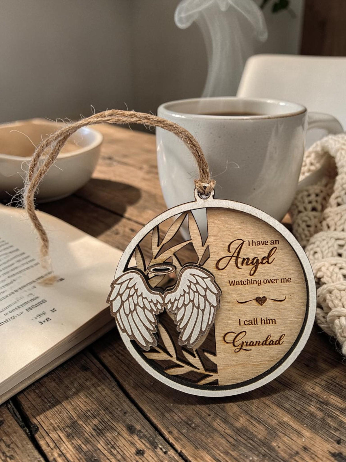Personalised Memorial Bauble | Angel Wings Remembrance Decoration | Anniversary - car hanging ornament Gift