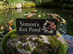 Personalised Garden Pond sign decoration - Printed onto high quality Welsh slate - great gift - Koi Pond - Gardening - rockery - yard art