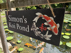 Personalised Garden Pond sign decoration - Printed onto high quality Welsh slate - great gift - Koi Pond - Gardening - rockery - yard art