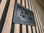 Acoustic Panel Socket Surrounds | Single & Double Socket Options | Media Wall Socket Trim | Slat Wall Socket Cover | Professional Finish