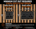 Acoustic Panel Socket Surrounds | Single & Double Socket Options | Media Wall Socket Trim | Slat Wall Socket Cover | Professional Finish