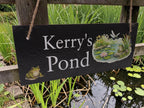 Personalised Garden Pond sign decoration - Printed onto high quality Welsh slate - great gift - Koi Pond - Gardening - rockery - yard art
