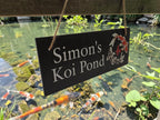 Personalised Garden Pond sign decoration - Printed onto high quality Welsh slate - great gift - Koi Pond - Gardening - rockery - yard art
